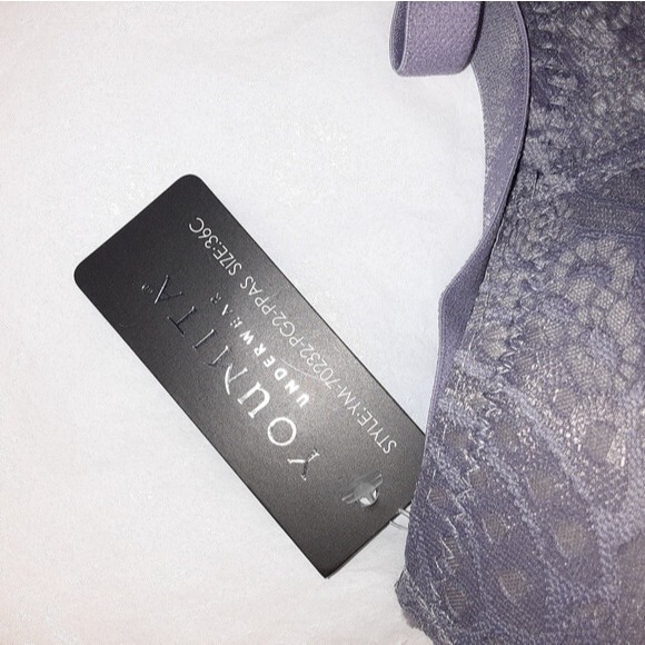 Youmita floral underwire longline purple ash 36C bra NWT - Picture 5 of 5